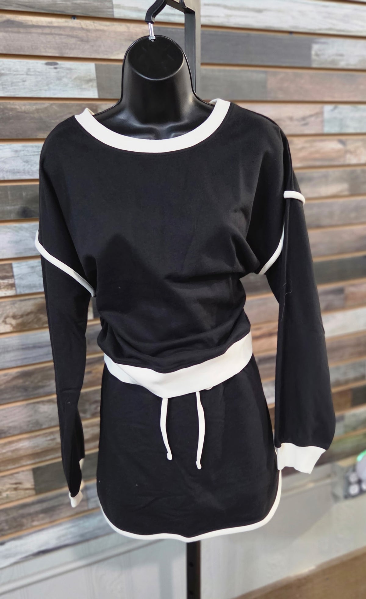 French Terry Drop Shoulder Pullover and Skort set
