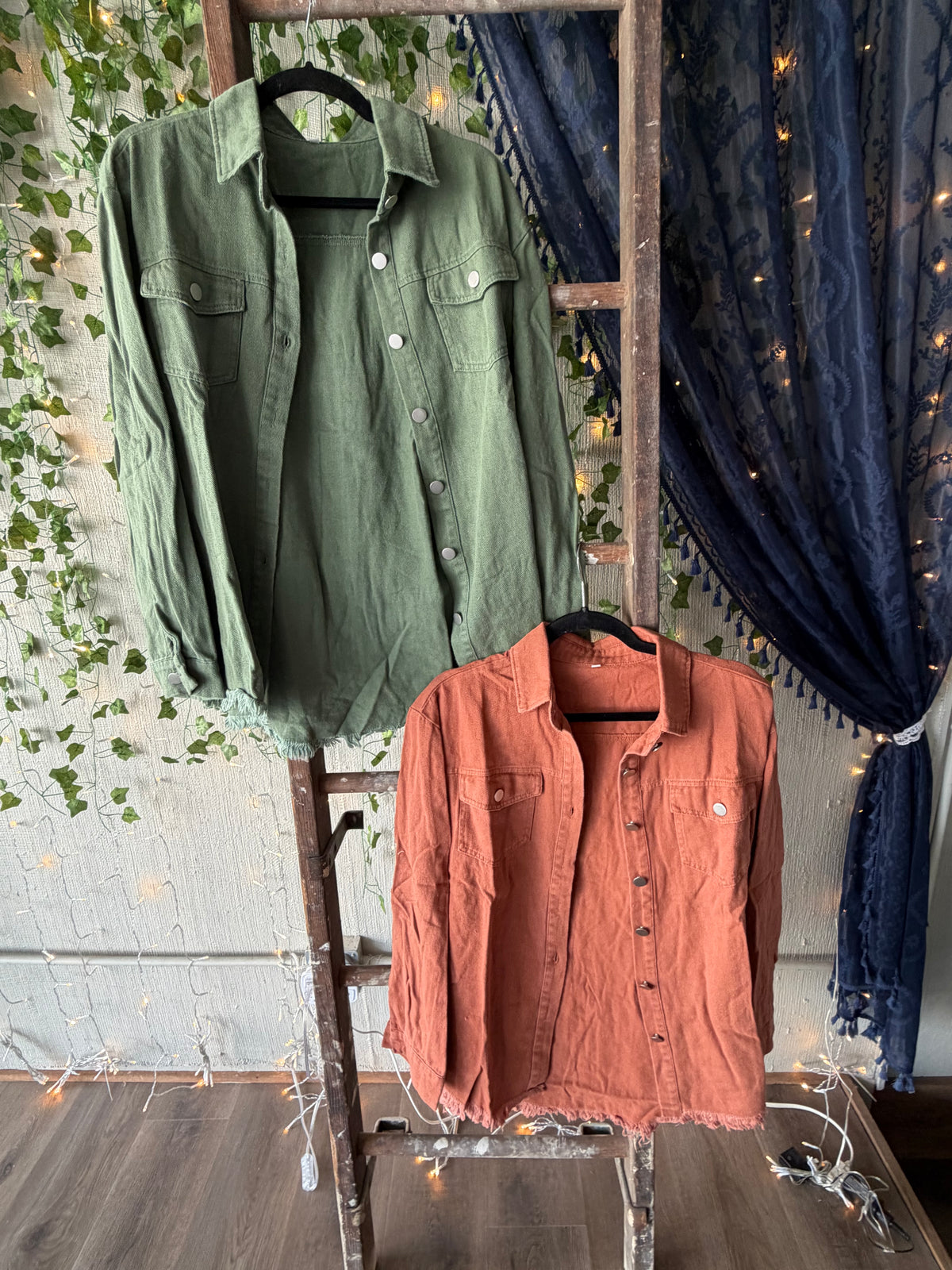Washed Denim Shirt Jacket