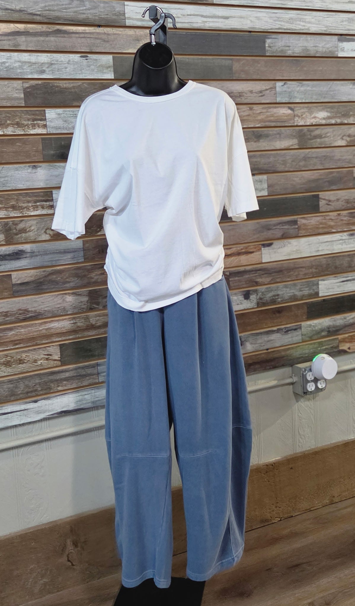 Washed Exposed Seam relaxed knit T shirt