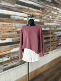Long Sleeve Knit Top Exposed Seam