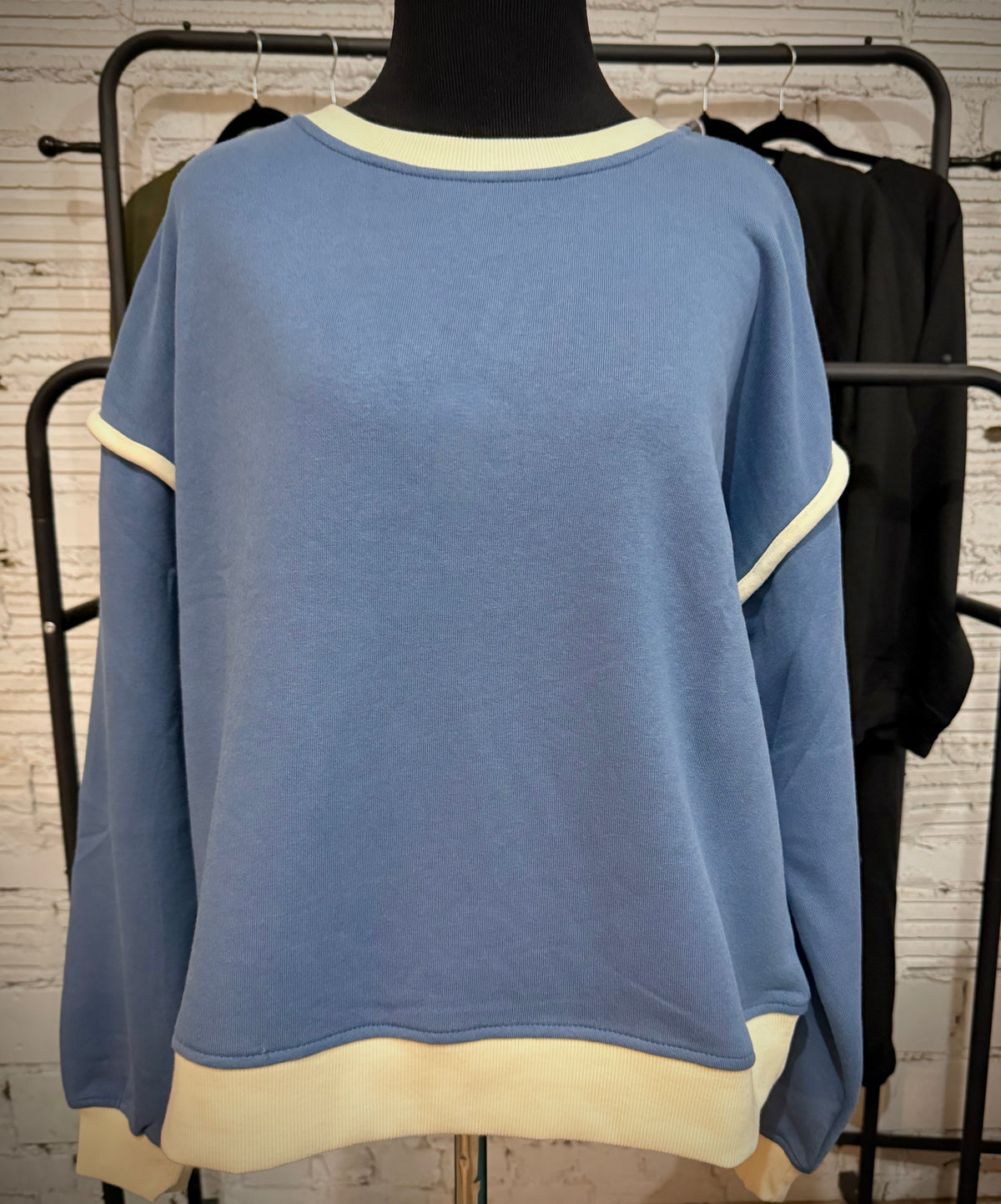 Fleece contrast swearshirt