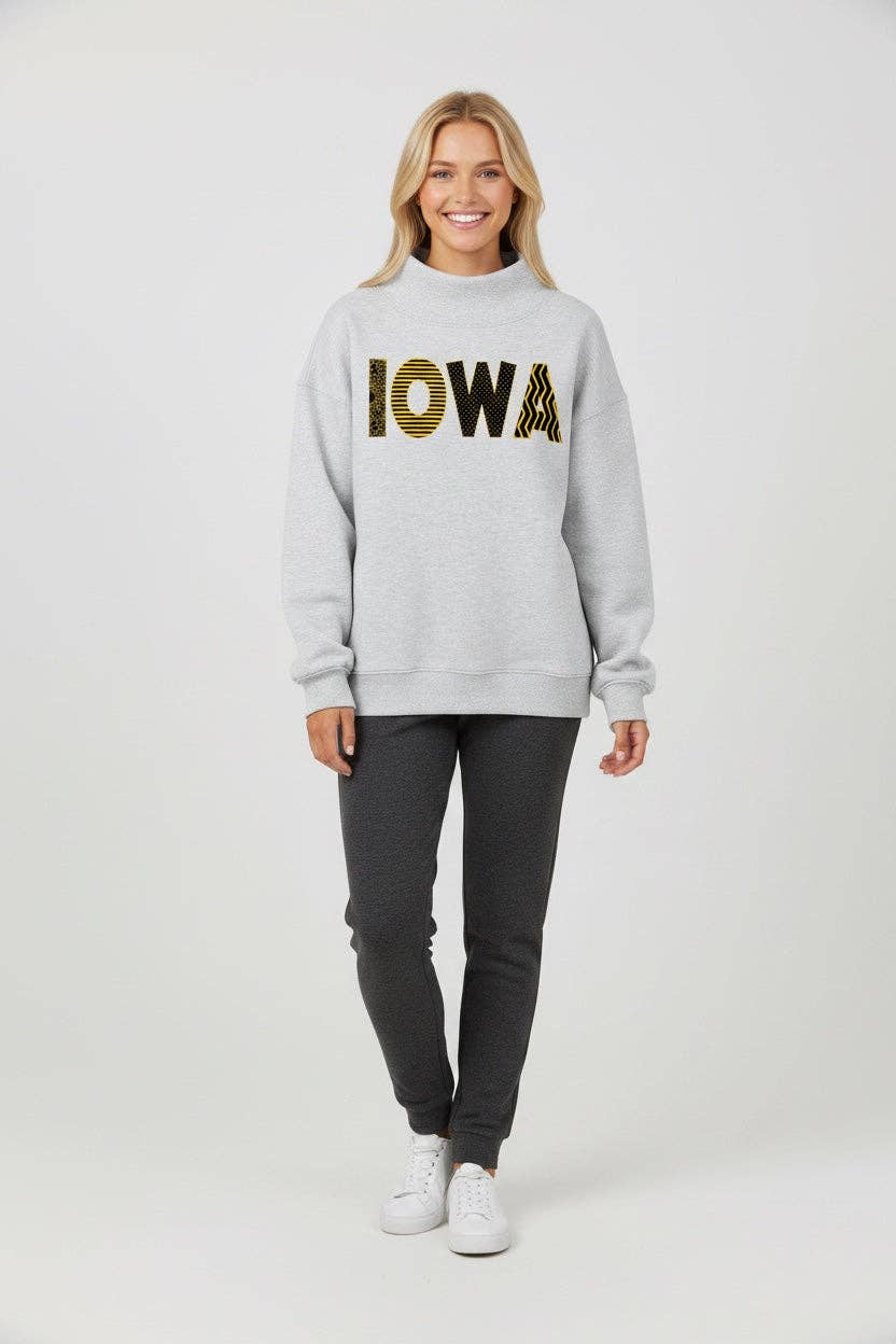 Iowa Mock Neck Sweatshirt