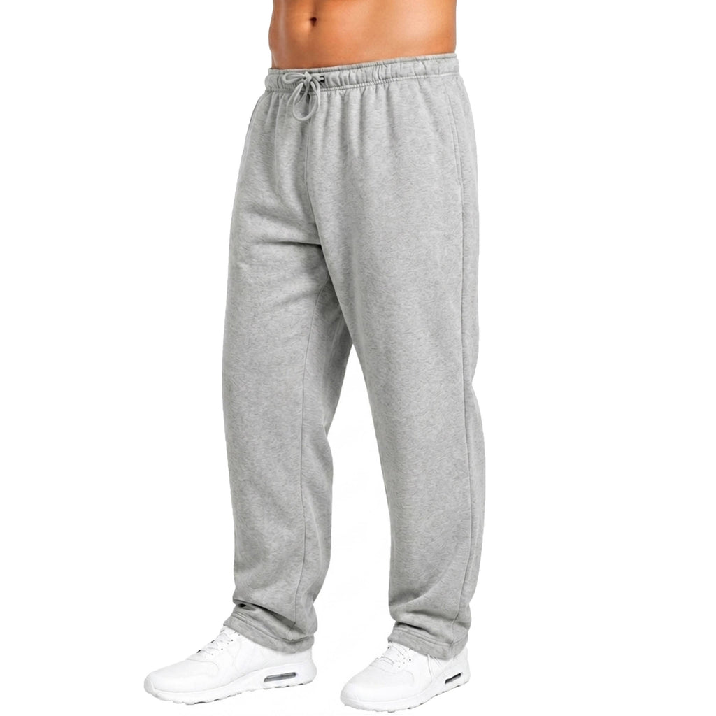 Men'S Open-Bottom Fleece Sweatpants With Adjustable Hem