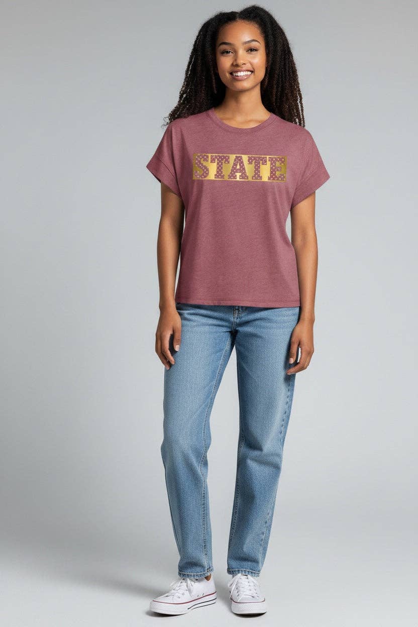 Iowa State Vintage Wash Metallic Tee