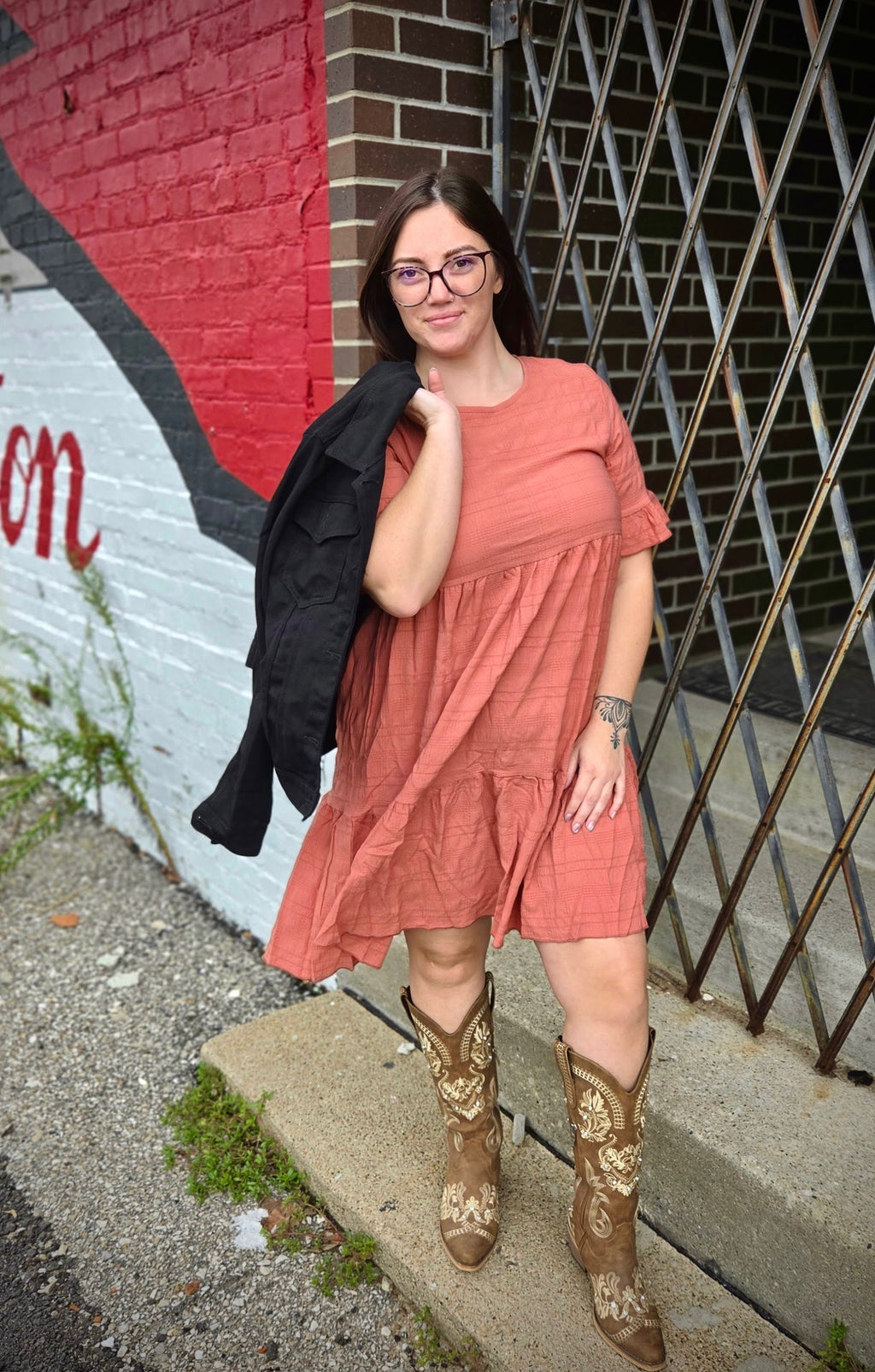 Round Neck A-Line Dress