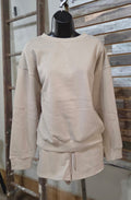 Fleece Long Sleeve Sweatshirt And Shorts Set