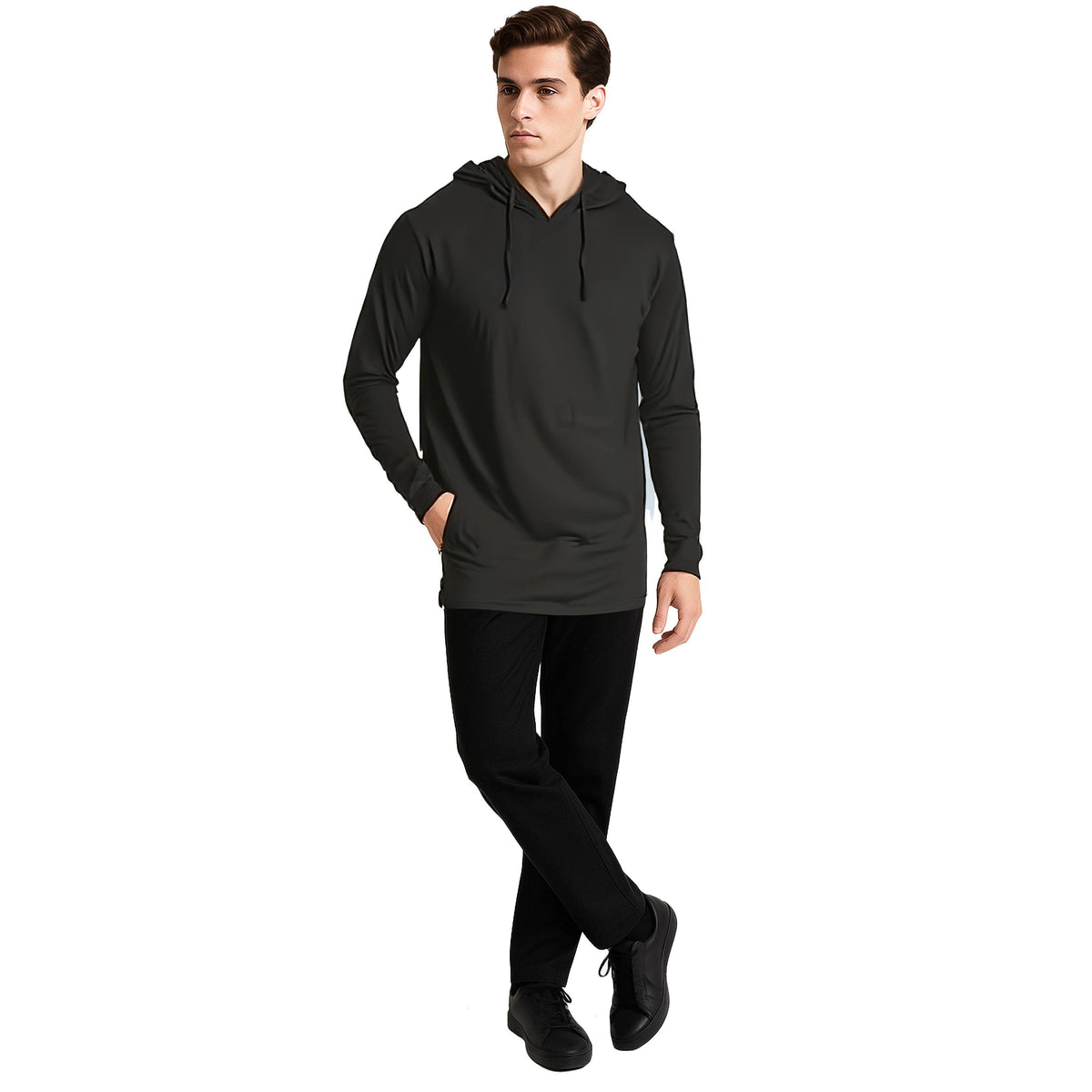 Men's Lightweight Casual Pullover Drawstring Hoodie W Pocket
