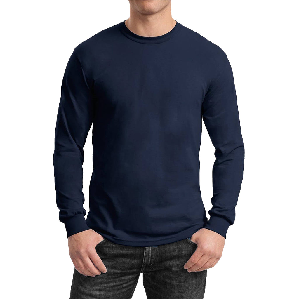 Men's Cotton-Blend Long Sleeve Crew Neck Tee